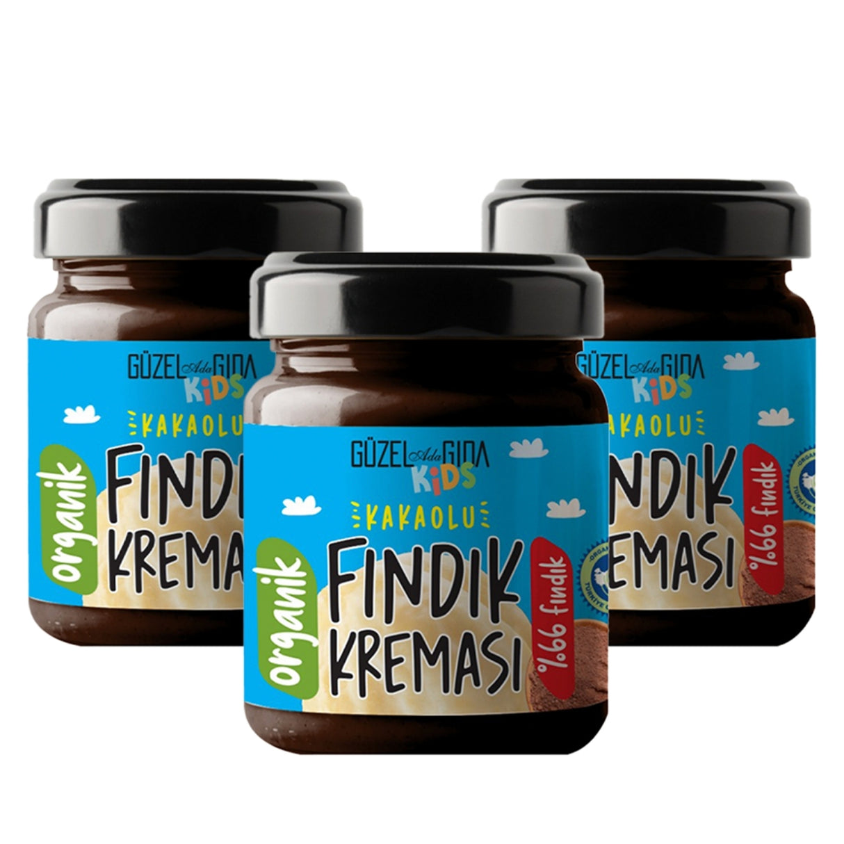 Kids Organik Kakaolu Fındık Kreması 3X200 Gr