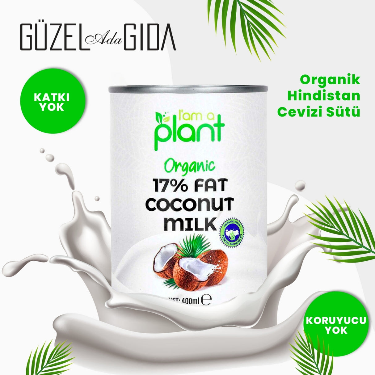 Organik Hindistan Cevizi Sütü 400 Ml