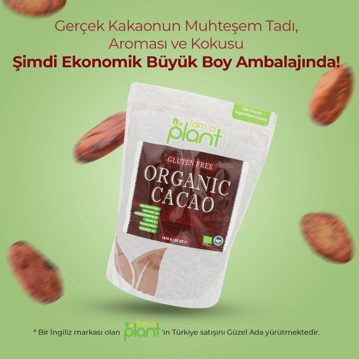 Organik Kakao Tozu Glutensiz 1474 Gr