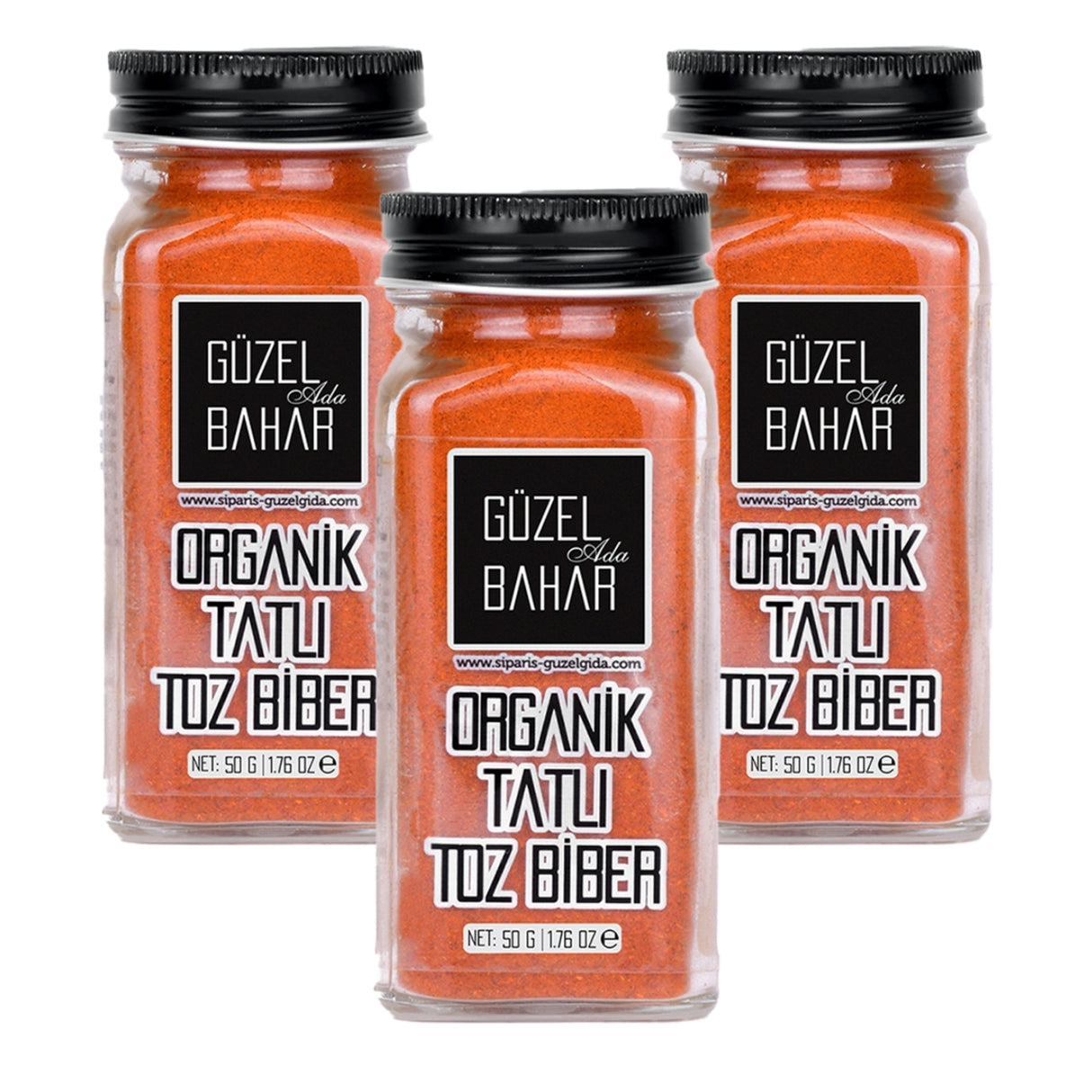 Organik Tatlı Toz Biber 3X50 Gr