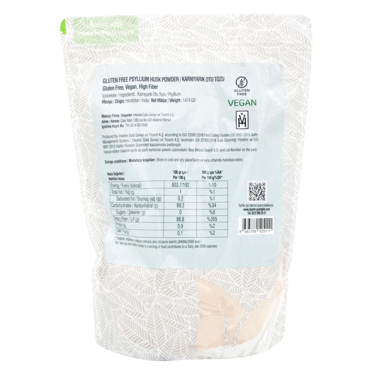 Psyllium Karnıyarık Otu Tozu Ekonomik Paket 1474 Gr