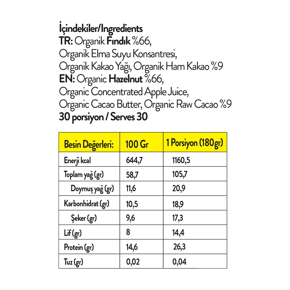 Kids Organik Kakaolu Fındık Ezmesi 3X200G