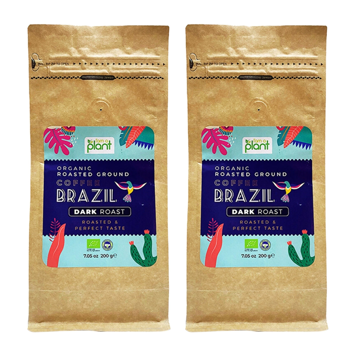 Organic Ground Filter Coffee Brazilian Dark 2X200G 