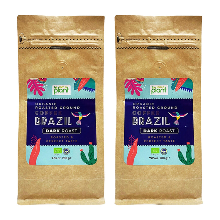 Organik Öğütülmüş Filtre Kahve Brezilya Dark 2X200 Gr