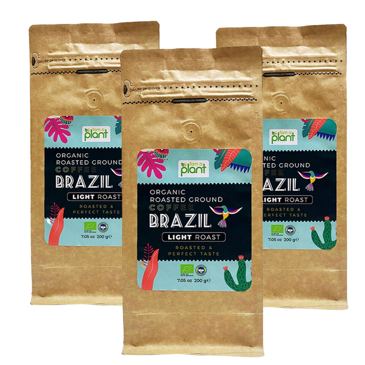 Organik Öğütülmüş Filtre Kahve Brezilya Light 3X200 Gr