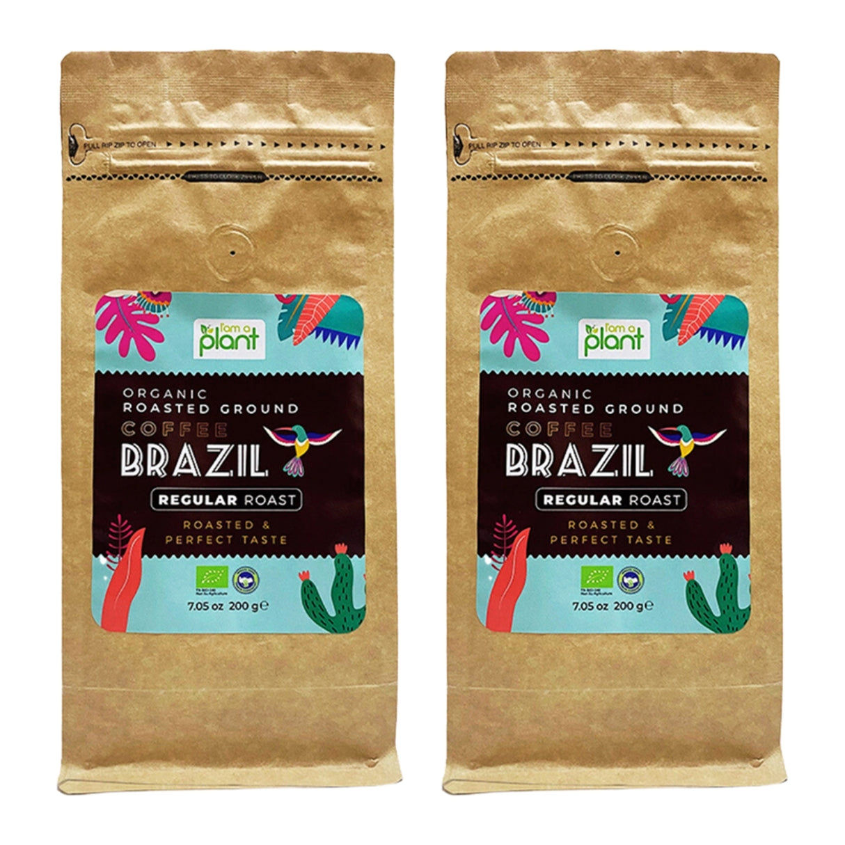 Organic Ground Filter Coffee Brazilian Medium 2X200G 