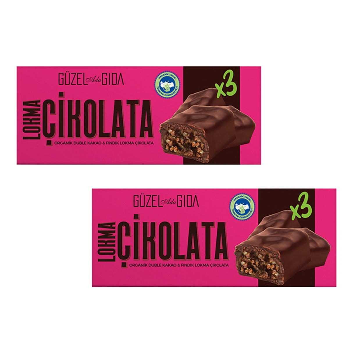 Lokma Çikolata Duble Kakao Fındık Vegan Bar 2X35G