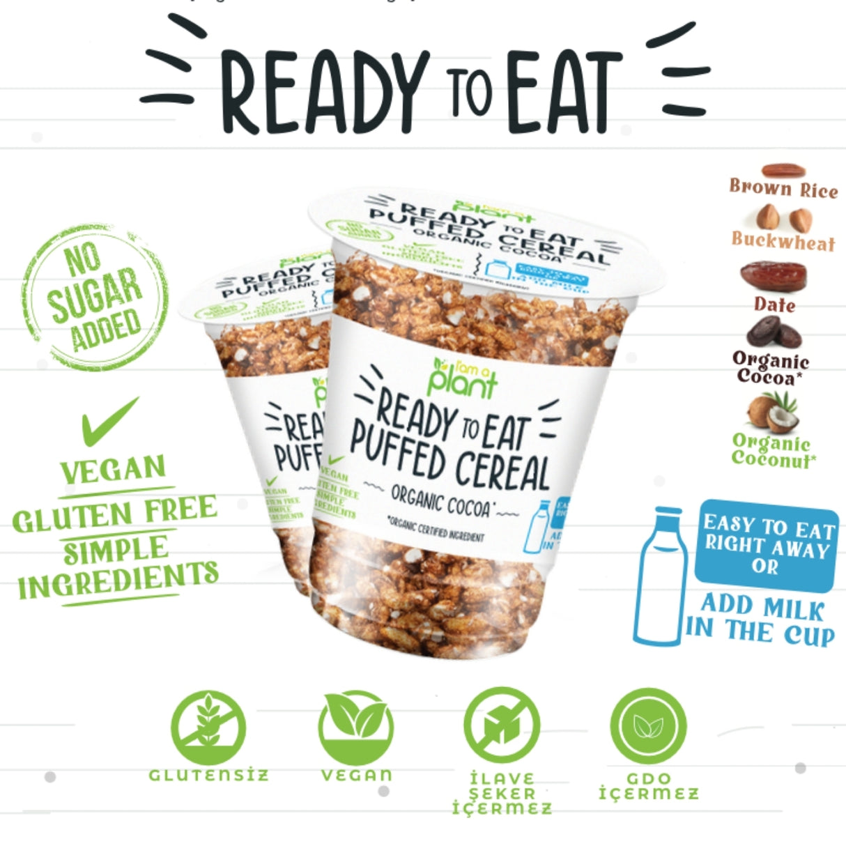 Cocoa Rice Crisps Healthy Snack 12X25G