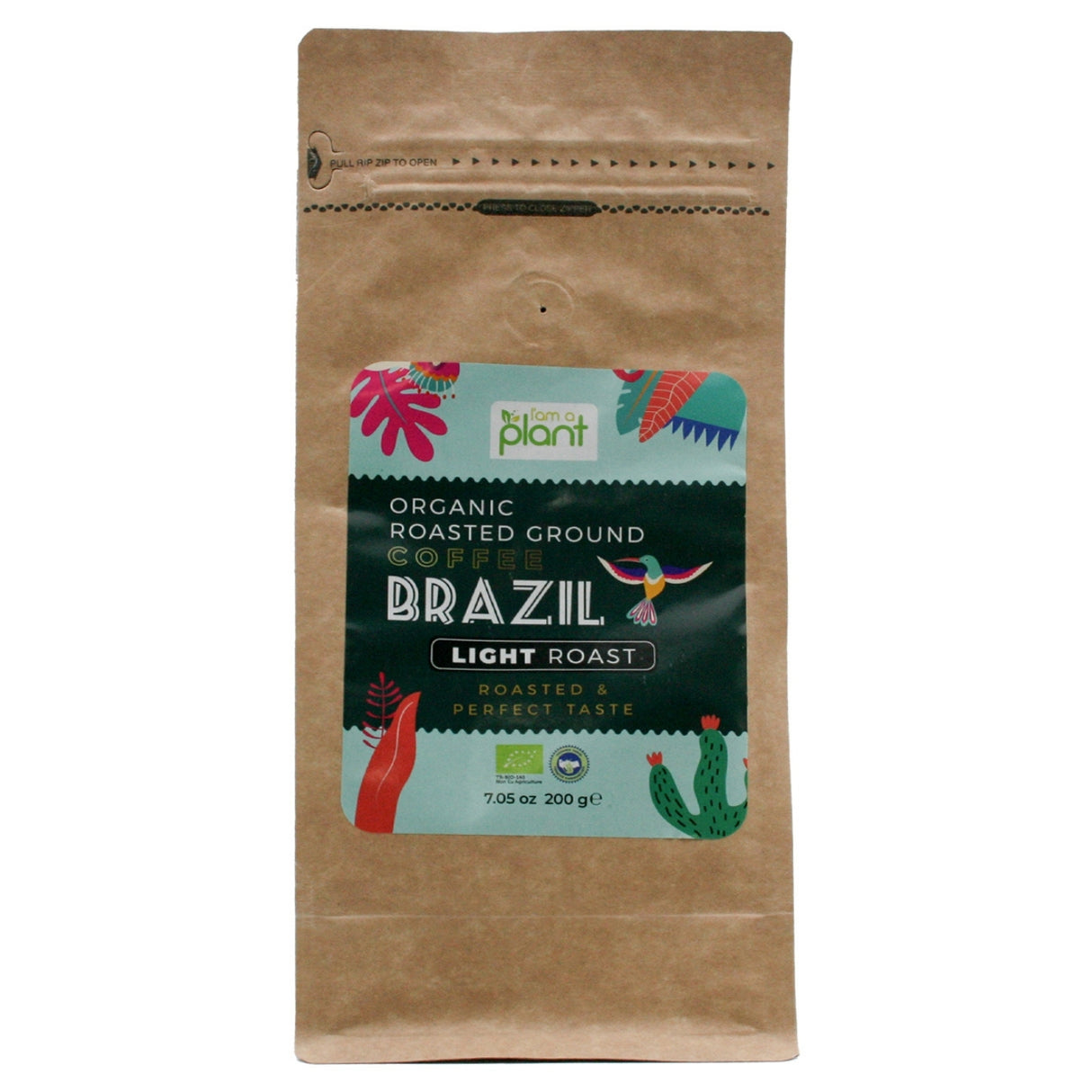 Organic Ground Filter Coffee Brazil Light 200G